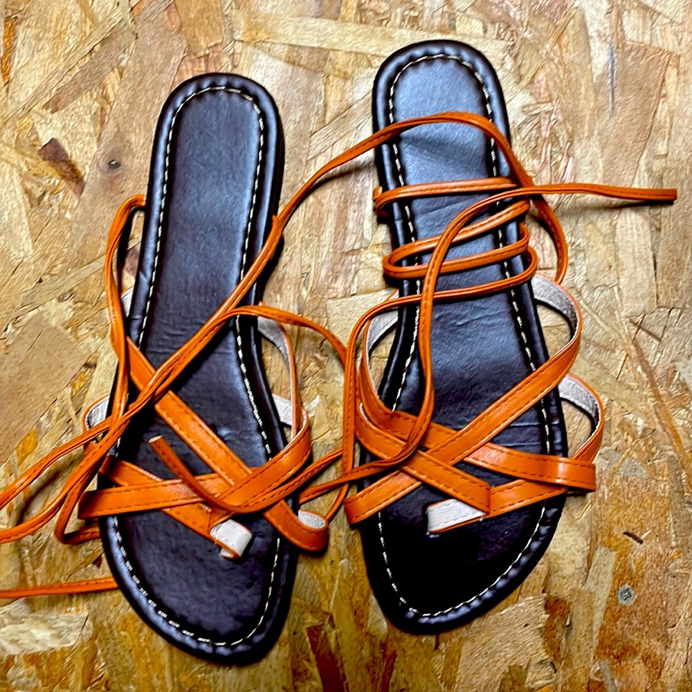 Gladiator sandals in orange!